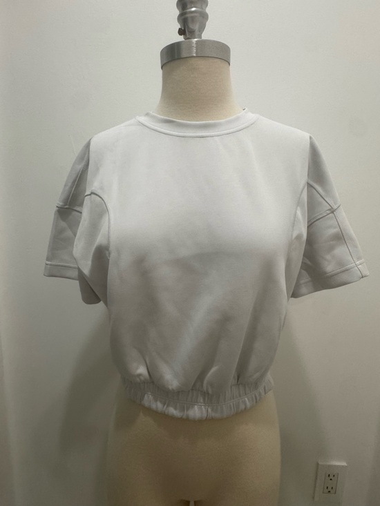 lululemon athletica Tops - lululemon athletica White Cropped Tee with Elastic Hem